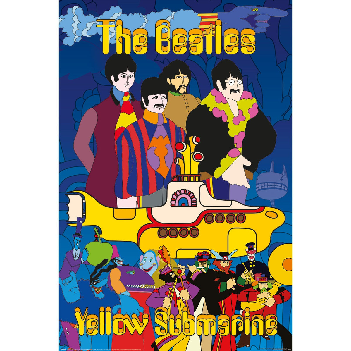 The Beatles ポスター　アビーロード　yellow submarine GB Eye The Beatles Yellow Submarine Group Framed Poster 12