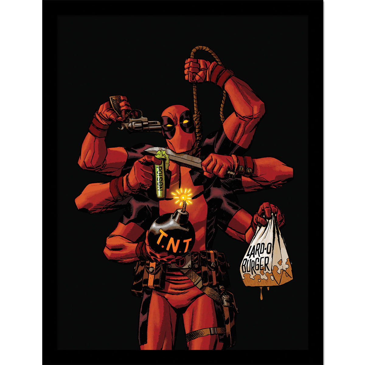 Deadpool (Many Arms) Collector Print (Framed) – Pyramid International
