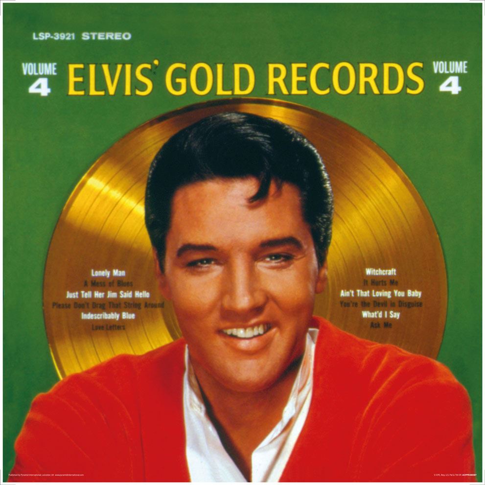 Elvis Presley (Gold Record) 12" Album Cover Print (Loose)