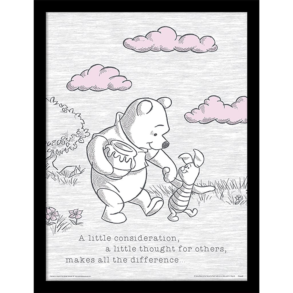 Winnie the Pooh (A Little Consideration) 30 x 40cm Collector Print (Framed)