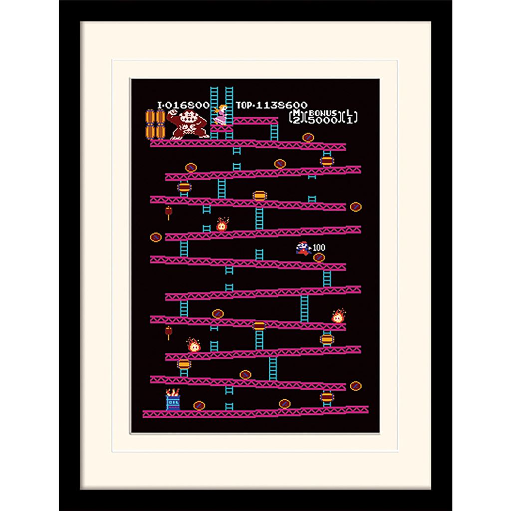 Donkey Kong (NES) 30 x 40cm Collector Print (Mounted Framed)
