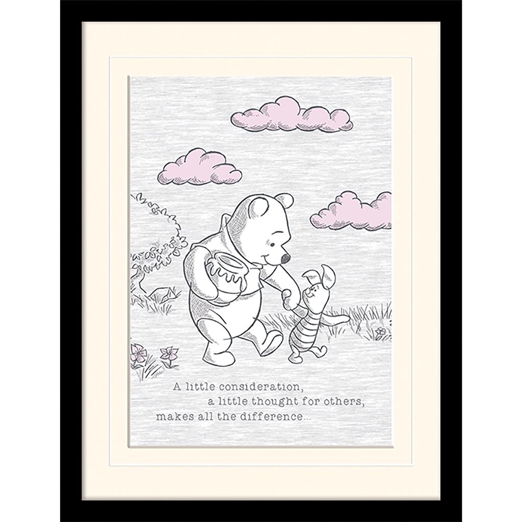 Winnie The Pooh (A Little Consideration) 30 x 40cm Collector Print (Mounted Framed)