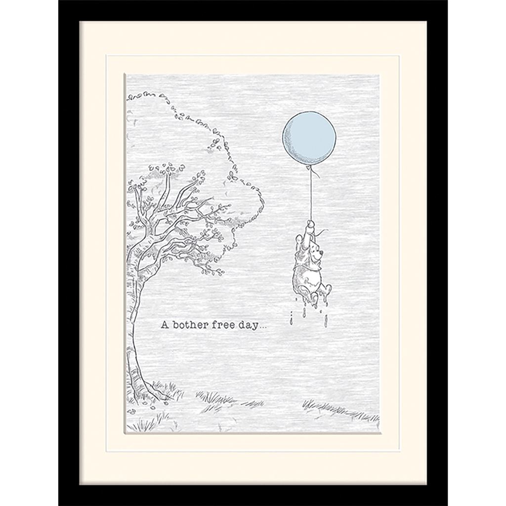 Winnie The Pooh (Bother Free) 30 x 40cm Collector Print (Mounted Framed)