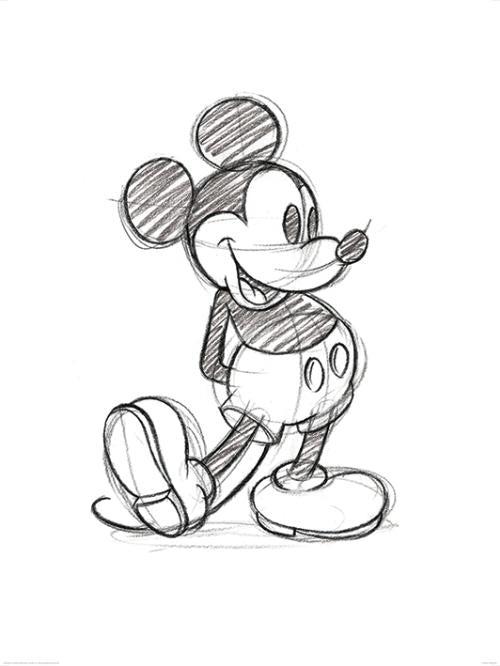 L - MICKEY MOUSE (SKETCHED - SINGLE) - 60X80