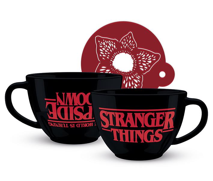 STRANGER THINGS (THE WORLD IS TURNING UPSIDE DOWN) CAPPUCCINO MUG AND STENCIL