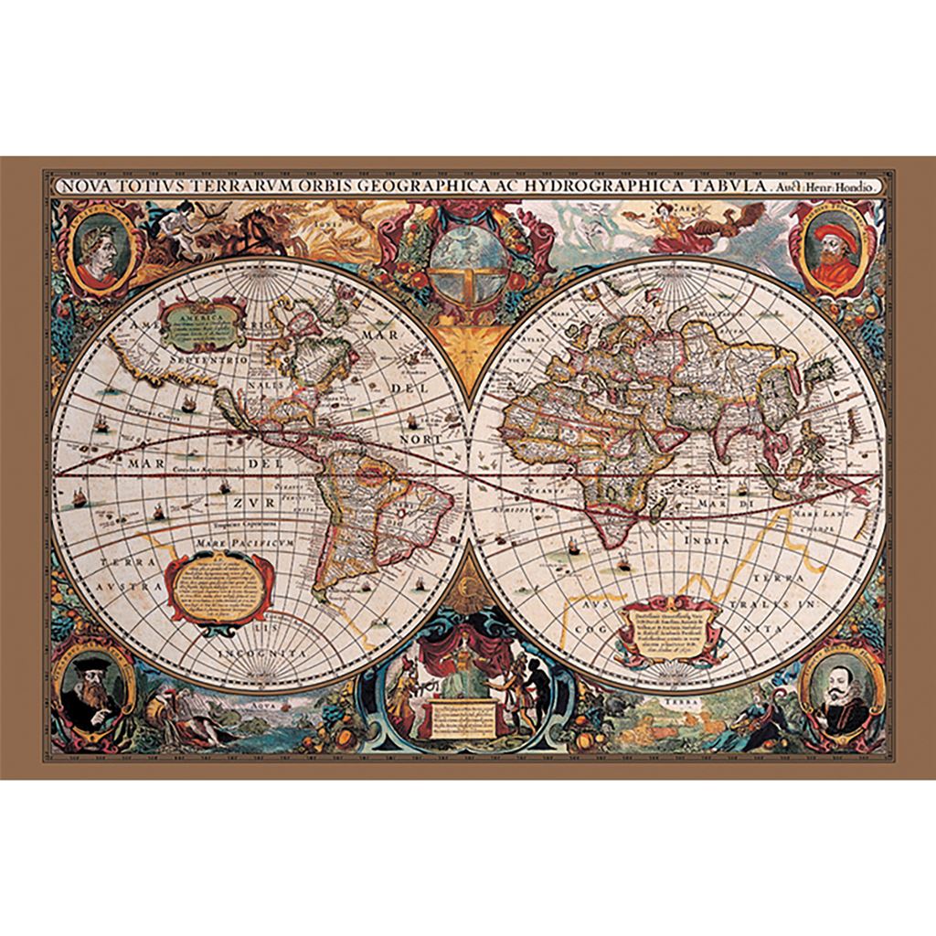 17TH CENTURY WORLD MAP 85X120