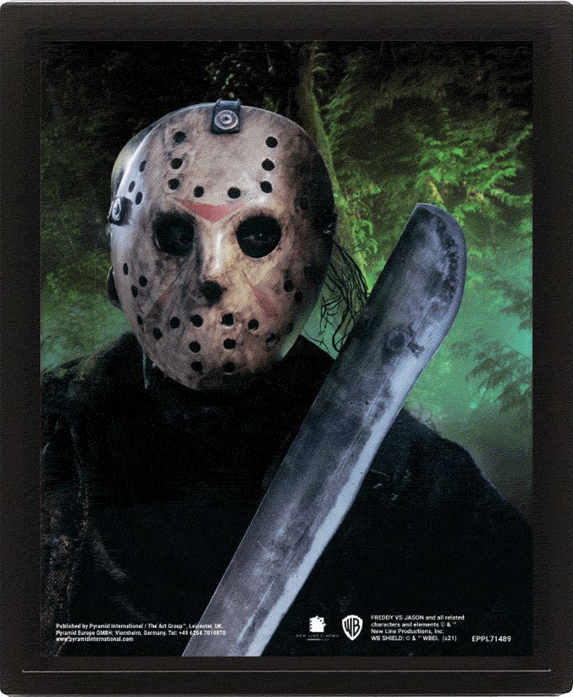 Freddy Vs Jason (Jason Voorhees) 10 x 8" 3D Lenticular Poster (Framed)