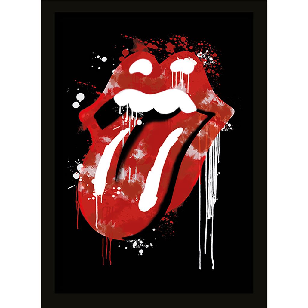 The Rolling Stones (Graffiti Lips) 30 x 40cm Collector Print (Framed)