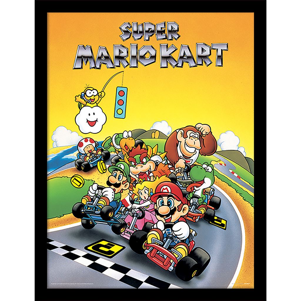 Super Mario Kart (Retro) 30 x 40cm Collector Print (Framed)