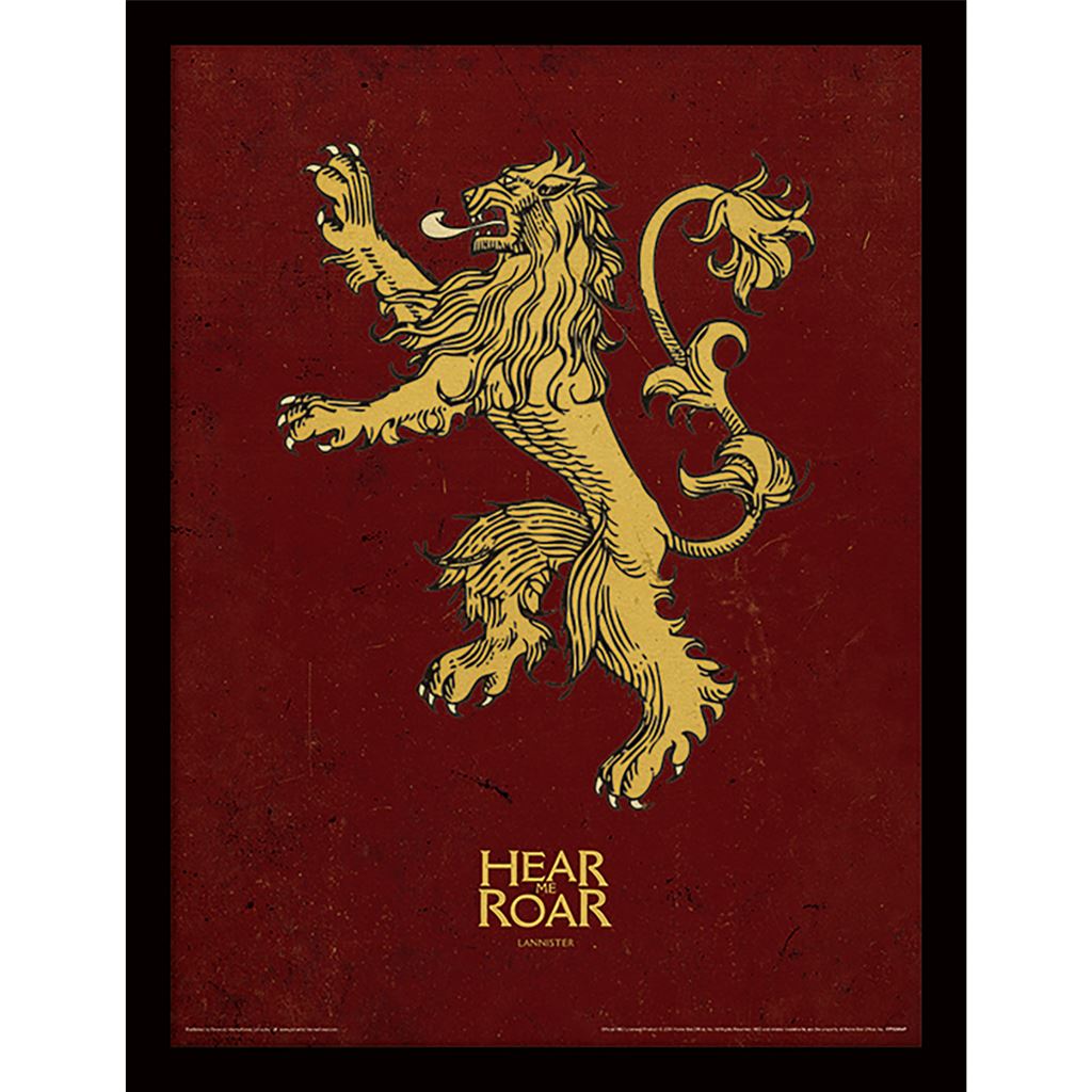 Game of Thrones (Lannister) 30 x 40cm Collector Print (Framed)
