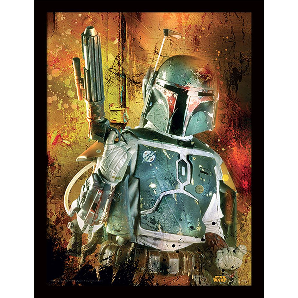 Star Wars (Boba Fett Painted) 30 x 40cm Collector Print (Framed)