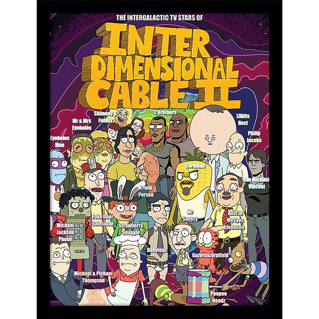 Rick and Morty (Stars of Interdimensional Cable) 30 x 40cm Collector Print (Framed)