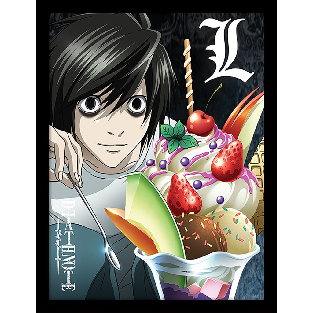 Death Note (L Ice Cream) 30 x 40cm Collector Print (Framed)