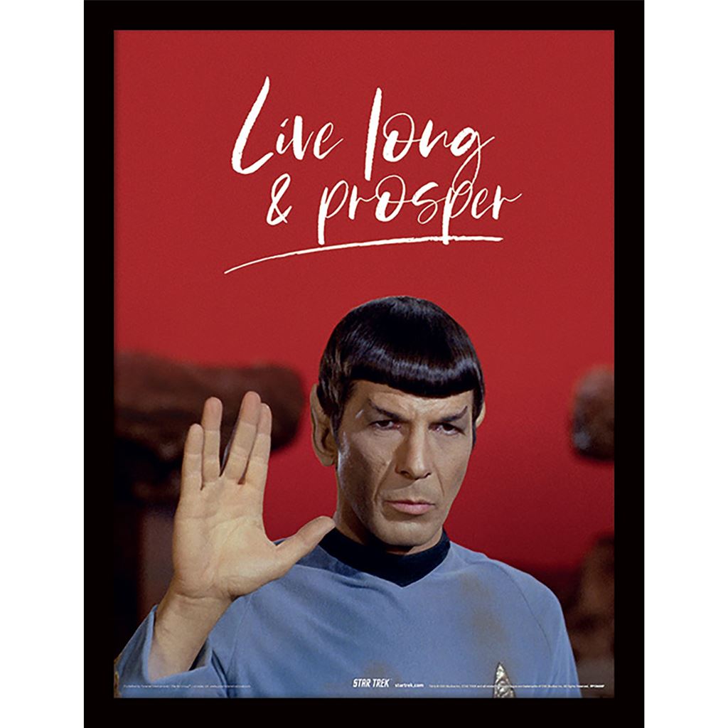 Star Trek (Live Long and Prosper) 30 x 40cm Collector Print (Framed)