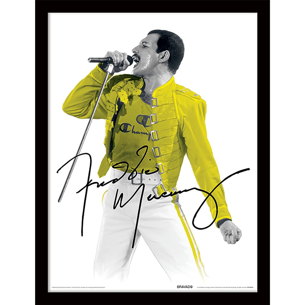 Freddie Mercury (Yellow Jacket) 30 x 40cm Collector Print (Framed)