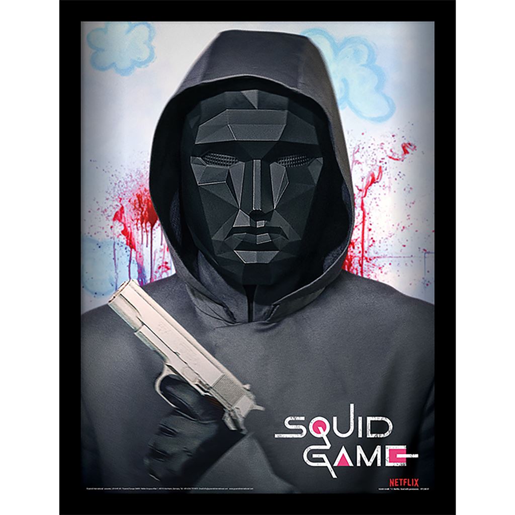 Squid Game (Mask Man) 30 x 40cm Collector Print (Framed)