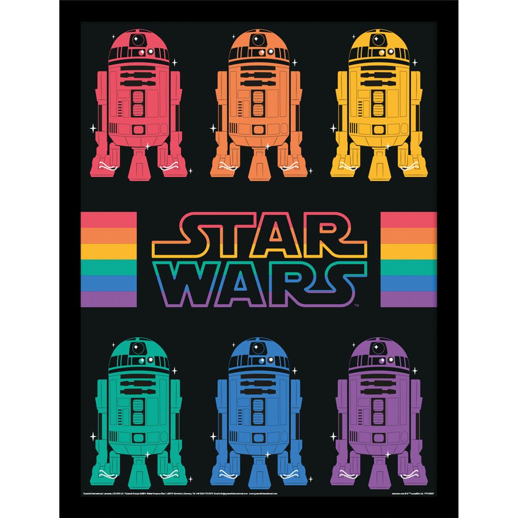 Star Wars Pride (R2D2 Rainbow) 30 x 40cm Collector Print (Framed)