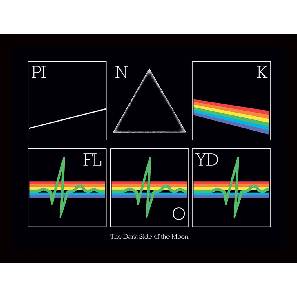 Pink Floyd (Dark Side 50th Prism Heart Beat) 30 x 40cm Collector Print (Framed)