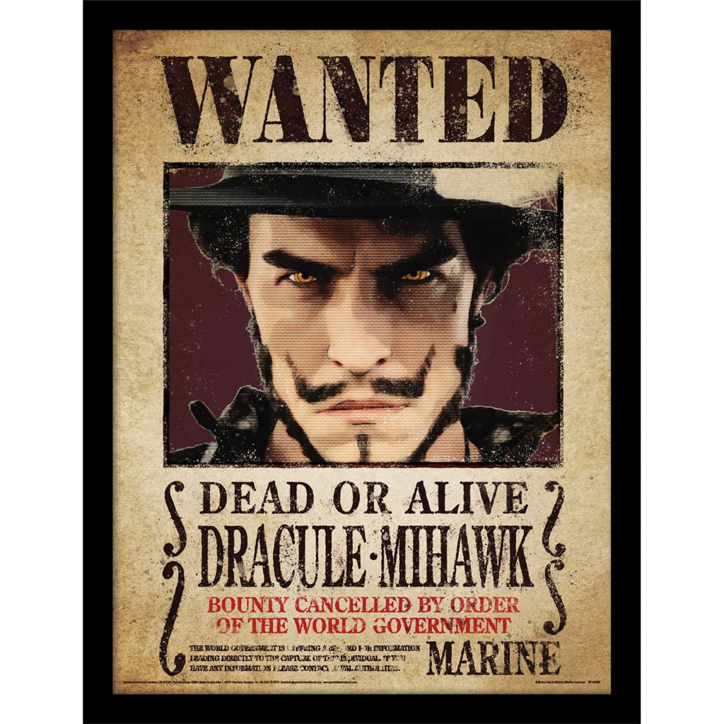 One Piece Live Action (Mihawk Wanted Poster) Collector Print (Framed ...