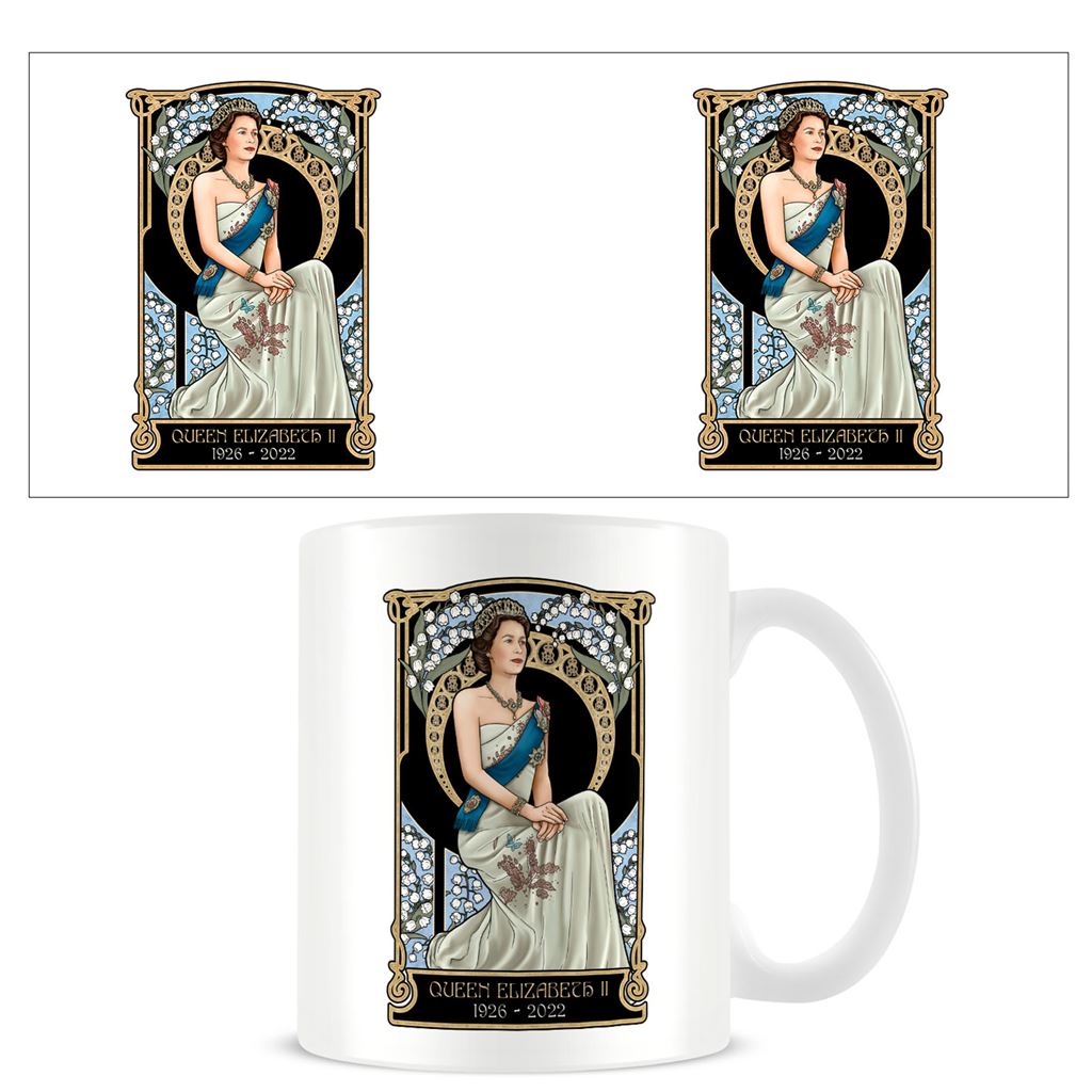 Art Nouveau (Queen Elizabeth II) 11oz/315ml White Mug