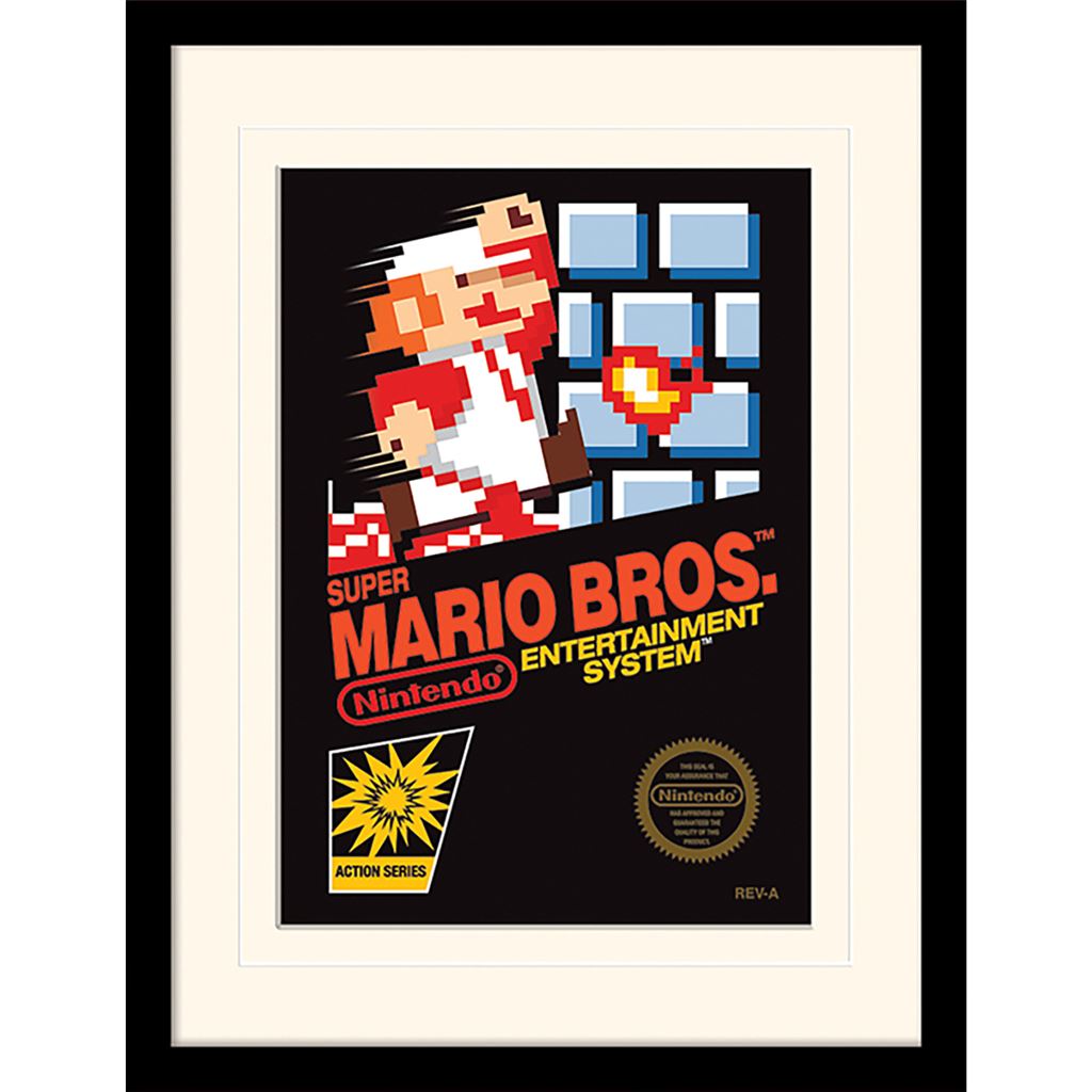 Super Mario Bros. (NES Cover) 30 x 40cm Collector Print (Mounted Framed)