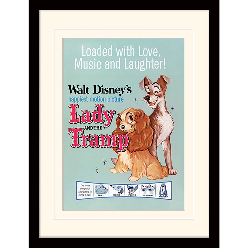 Lady And The Tramp (Love, Music And Laughter) 30 x 40cm Collector Print (Mounted Framed)