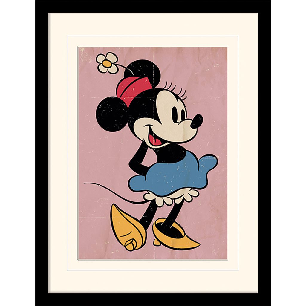 Minnie Mouse (Retro) 30 x 40cm Collector Print (Mounted Framed)