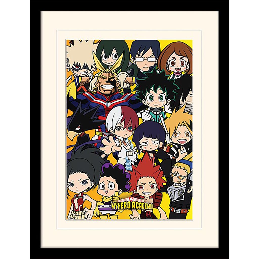 My Hero Academia S1 (Chibi Characters) 30 x 40cm Collector Print (Mounted Framed)
