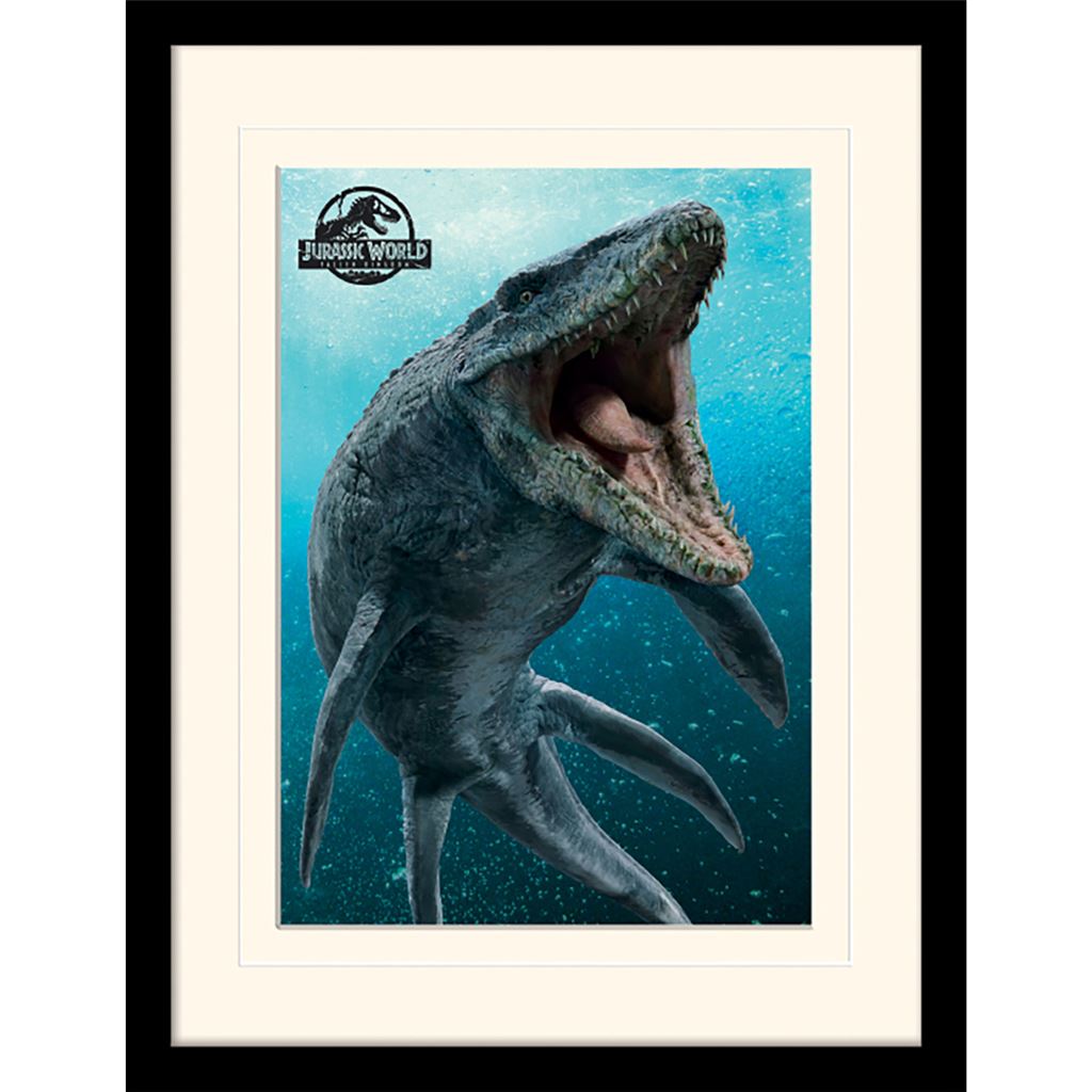 Jurassic World Fallen Kingdom (Mosasaurus) 30 x 40cm Collector Print (Mounted Framed)