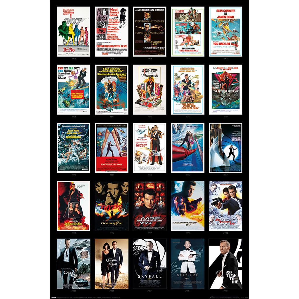 James Bond (25 Films)  61 X 91.5cm Maxi Poster