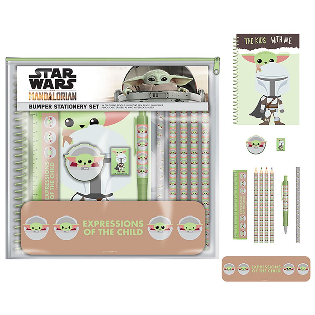 STAR WARS THE MANDALORIAN (EXPRESSIONS OF THE CHILD) BUMPER STATIONERY SET
