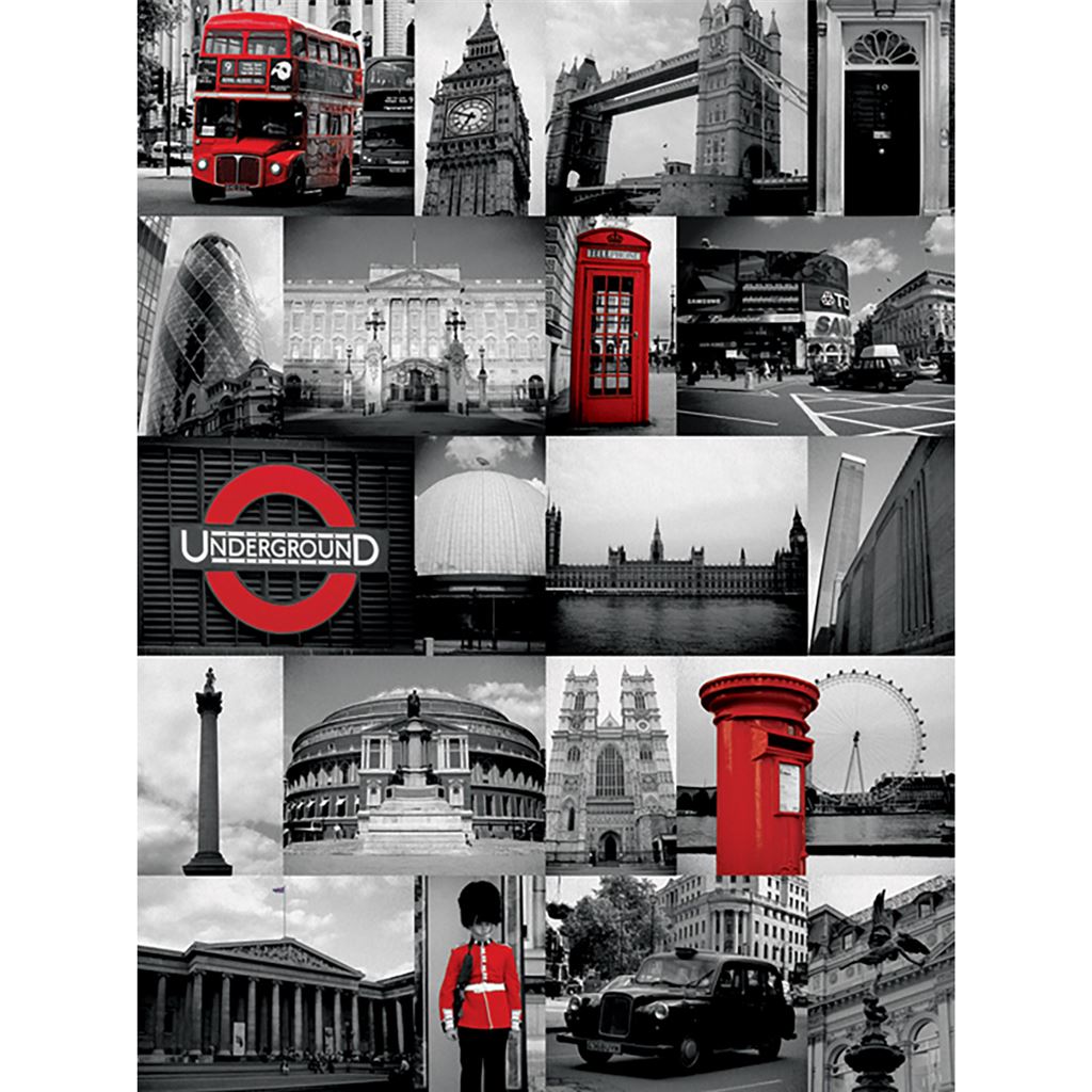 LONDON (RED COLLAGE) - 60X80CM
